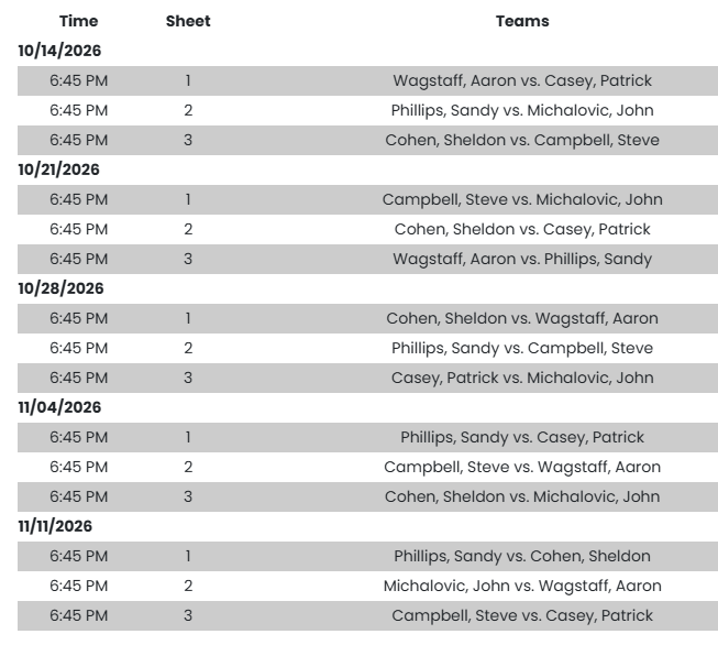 Schedule 2026