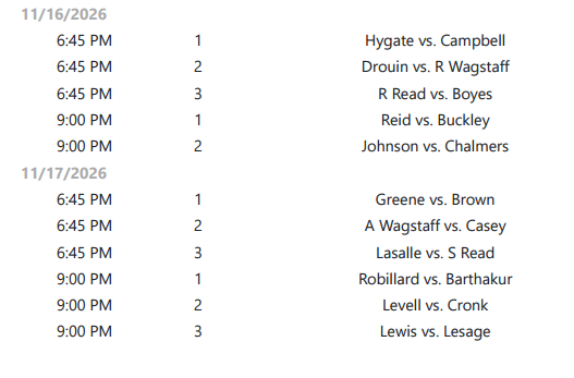 Scheafer Schedule round 1 3